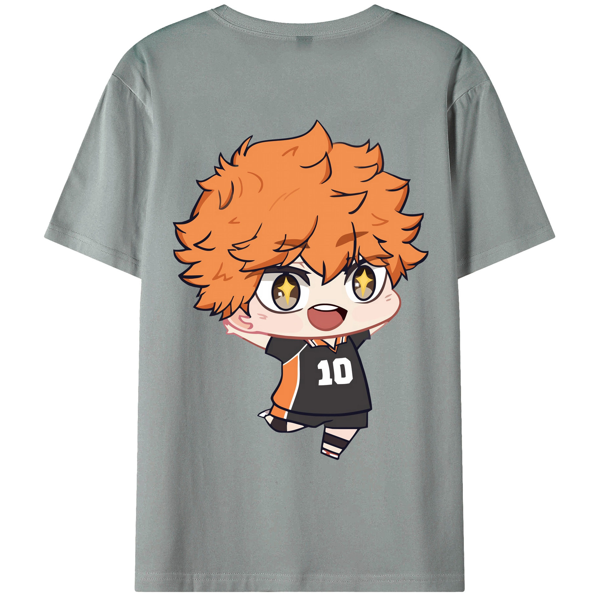 （画像用） ハイキュー!! Haikyu!! 綿100％ メンズ半袖Tシャツ（バックプリント） 通気性